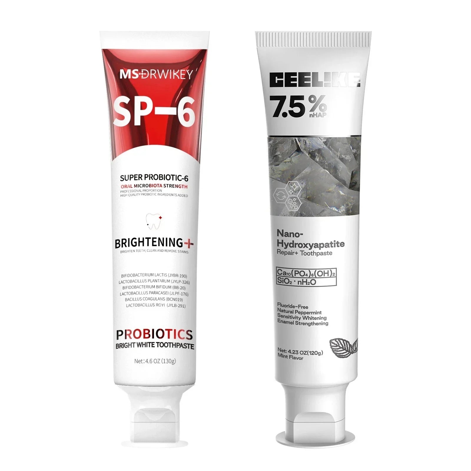 MSDRWIKEY SP-6 Whitening & CEELIKE 7.5% Hydroxyapatite Toothpaste – Packs-2